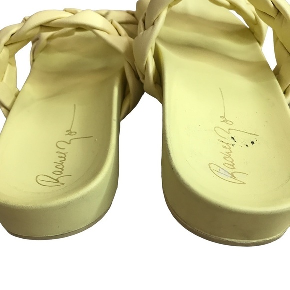 Rachel Zoe braided double strap bright yellow slides - Picture 5 of 9